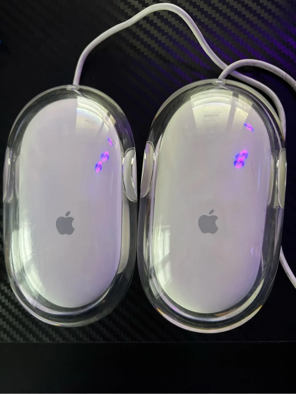 Apple White Wired USB Mouse Pair with Clear Protective Shells